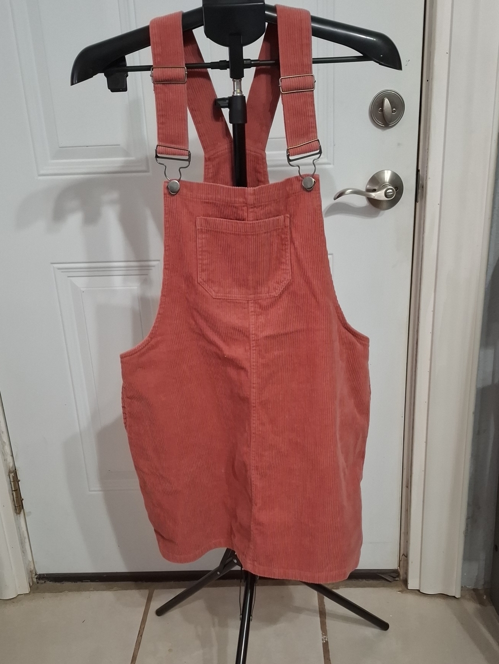 Wishful Park Corduroy Overall Shorts in Rust Orange